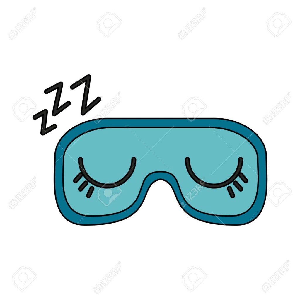 sleeping mask or blindfold closed eyes zzz sleep related icon image vector illustration design