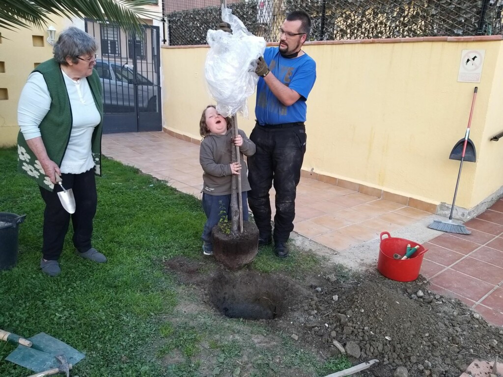 Sergio plantando un árbol