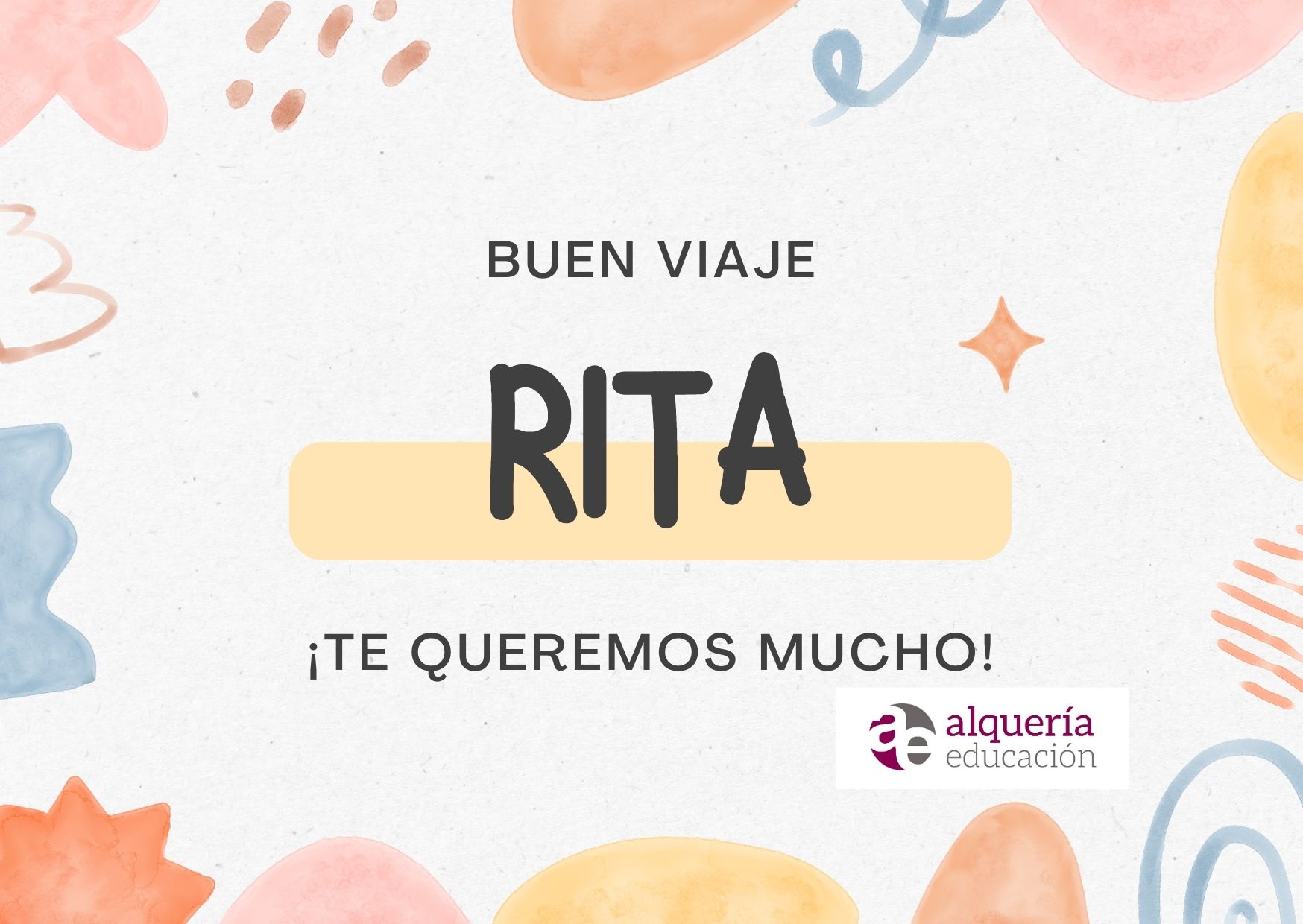 Tarjeta Horizontal Feliz Cumpleaños Orgánico Amarillo