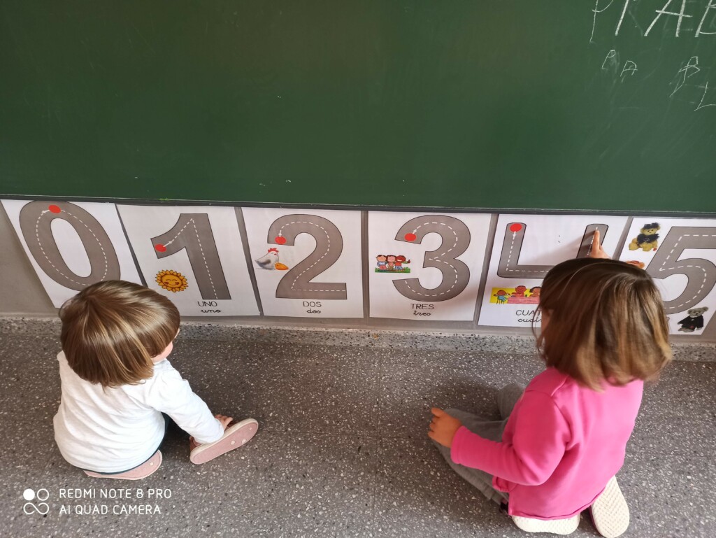 Trazamos direccionalidad de los números.